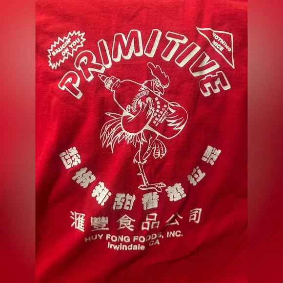 Primitive Skateboarding x Huy Fong Foods, Inc Sriracha Red Long Sleeve Sz XL - Picture 4 of 5